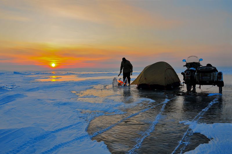 frozen lake baikal, Siberia, Russia